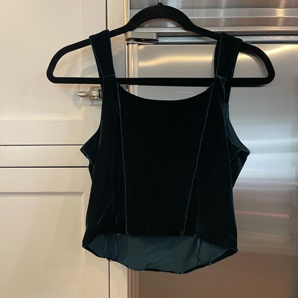 NWT Anthropologie Green Velvet Top size Small - Picture 7 of 8